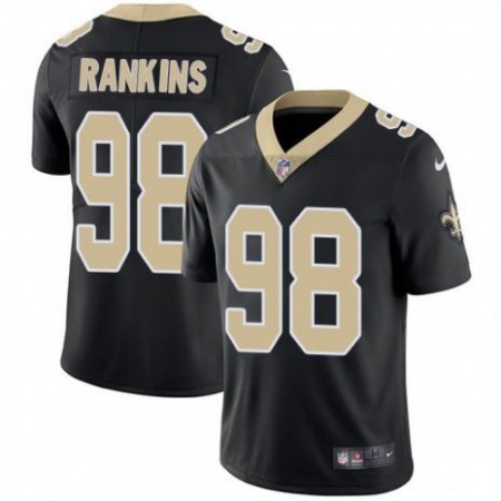 Men's New Orleans Saints #98 Sheldon Rankins Black Vapor Untouchable Limited Stitched NFL Jersey