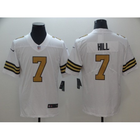 Men's New Orleans Saints #7 Taysom Hill White Limited Rush Stitched NFL Jersey