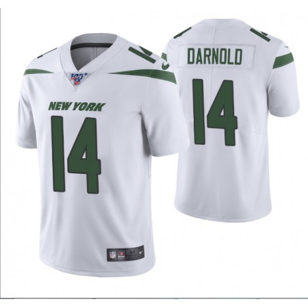 Men's New York Jets #14 Sam Darnold White 2019 100th Season Vapor Untouchable Limited Stitched NFL Jersey