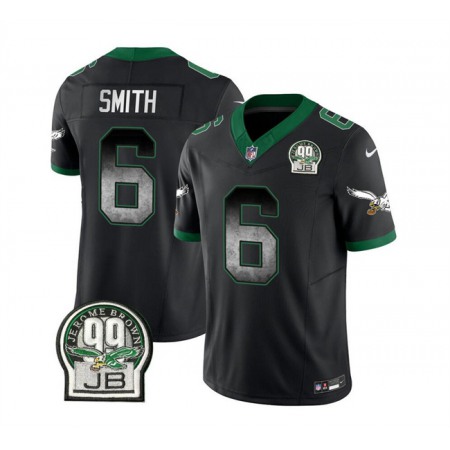 Men's Philadelphia Eagles #6 DeVonta Smith Black 2023 F.U.S.E. Throwback Vapor Untouchable Limited Stitched Football Jersey