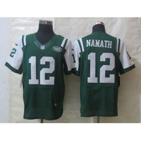 Nike Jets #12 Joe Namath Green Team Color Men's Stitched NFL Elite Jersey