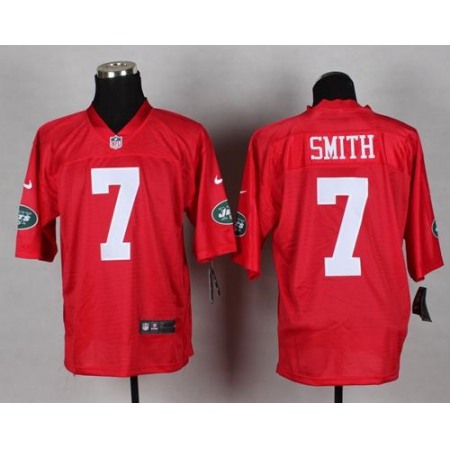 Nike Jets #7 Geno Smith Red Men's Stitched NFL Elite QB Practice Jersey