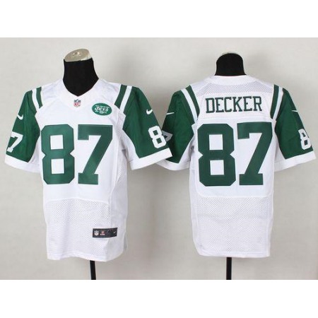 Nike Jets #87 Eric Decker White Men's Stitched NFL Elite Jersey