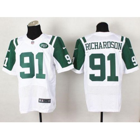 Nike Jets #91 Sheldon Richardson White Men's Stitched NFL Elite Jersey
