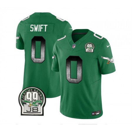 Men's Philadelphia Eagles #0 D'Andre Swift Green 2023 F.U.S.E. Throwback Vapor Untouchable Limited Stitched Football Jersey