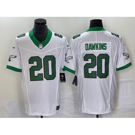 Men's Philadelphia Eagles #20 Brian Dawkins White 2023 F.U.S.E. Vapor Untouchable Stitched Football Jersey