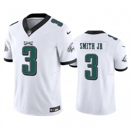 Men's Philadelphia Eagles #3 Nolan Smith JR White 2023 F.U.S.E. Vapor Untouchable Limited Stitched Football Jersey