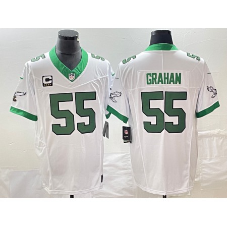 Men's Philadelphia Eagles #55 Brandon Graham White 2023 F.U.S.E. With 4-star C Patch Vapor Untouchable Stitched Football Jersey