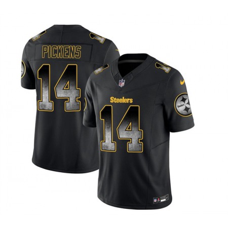 Men's Pittsburgh Steelers #14 George Pickens Black 2023 F.U.S.E. Smoke Vapor Untouchable Limited Stitched Jersey