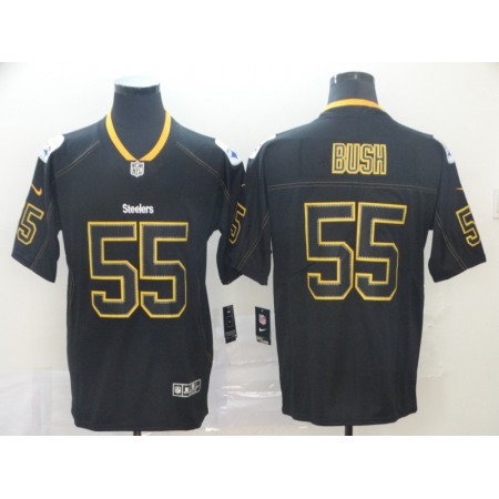 Men's Pittsburgh Steelers #55 Devin Bush Black NFL Lights Out Color Rush Stitched NFL Jersey