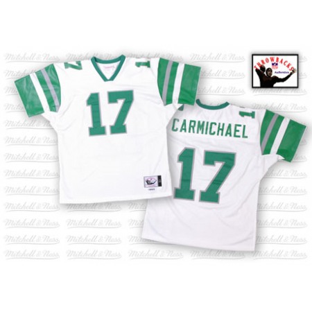 Mitchell And Ness Eagles #17 Harold Carmichael White Stitched Throwback NFL Jersey