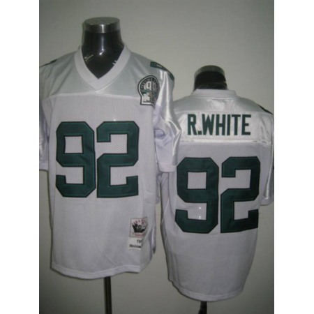 Mitchell&Ness Eagles #92 Reggie White White Stitched Throwback NFL Jersey