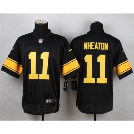 Nike Steelers #11 Markus Wheaton Black(Gold No.) Men's Stitched NFL Elite Jersey