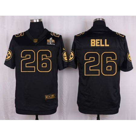 Nike Steelers #26 Le'Veon Bell Black Men's Stitched NFL Elite Pro Line Gold Collection Jersey
