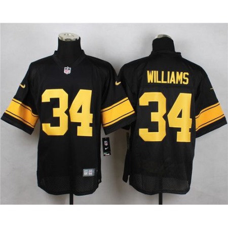 Nike Steelers #34 DeAngelo Williams Black(Gold No.) Men's Stitched NFL Elite Jersey