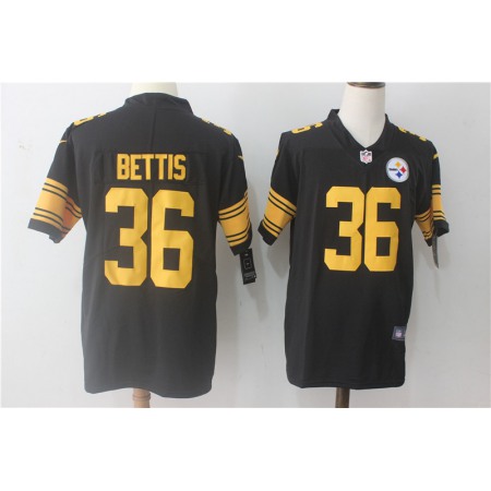 Men's Nike Pittsburgh Steelers #36 Jerome Bettis Black Limited Rush Stitched NFL Jersey
