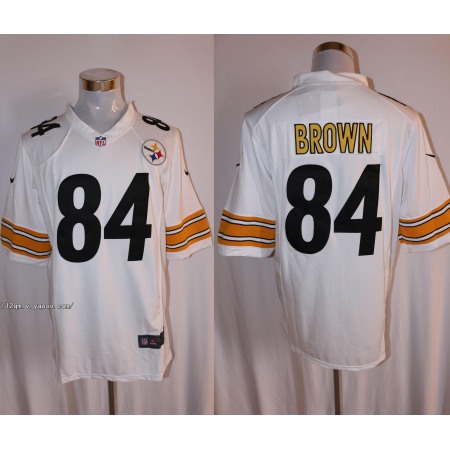 Men's Nike Pittsburgh Steelers #84 Antonio Brown White Stitched NFL Limited Jersey