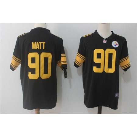 Men's Nike Pittsburgh Steelers #90 T.J. Watt Black Limited Rush Stitched NFL Jersey