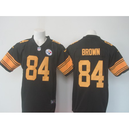 Men's Nike Steelers #84 Antonio Brown Black Limited Rush Stitched NFL Jersey