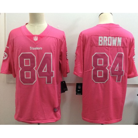 Men's Nike Steelers #84 Antonio Brown Pink Limited Rush Stitched NFL Jersey
