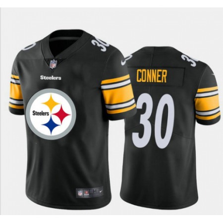 Men's Pittsburgh Steelers #30 James Conner Black 2020 Team Big Logo Limited Stitched Jersey