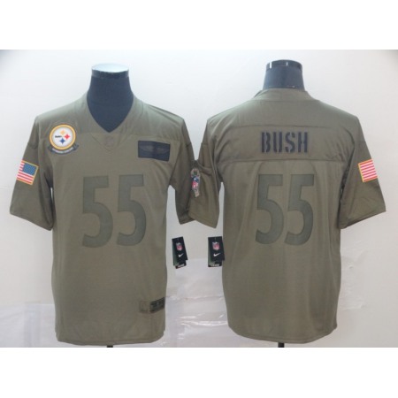 Men's Pittsburgh Steelers #55 Devin Bush 2019 Camo Salute To Service Limited Stitched NFL Jersey