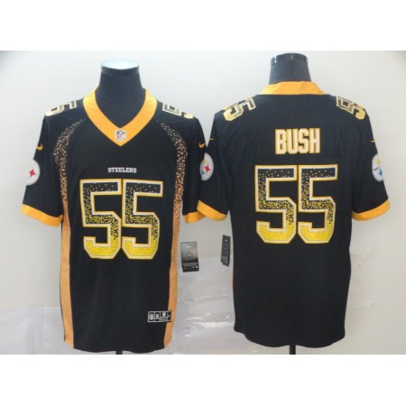 Men's Pittsburgh Steelers #55 Devin Bush Black Drift Fashion Color Rush Limited Stitched NFL Jersey