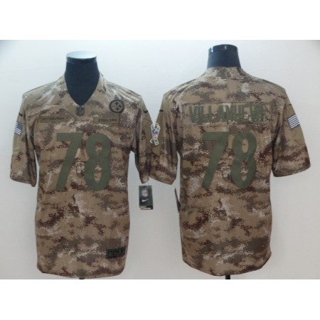 Men's Pittsburgh Steelers #78 Alejandro Villanueva 2018 Camo Salute to Service Limited Stitched NFL Jersey