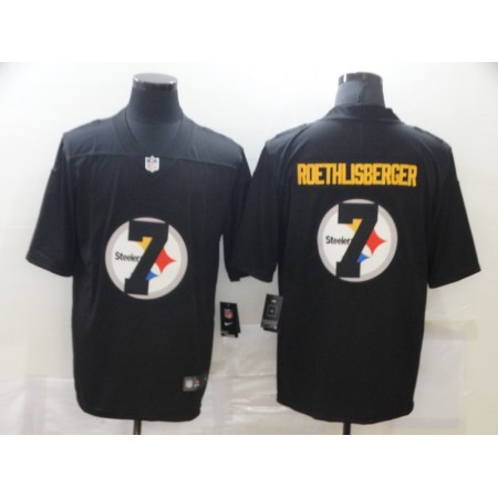 Men's Pittsburgh Steelers #7 Ben Roethlisberger Black Shadow Logo Limited Stitched Jersey