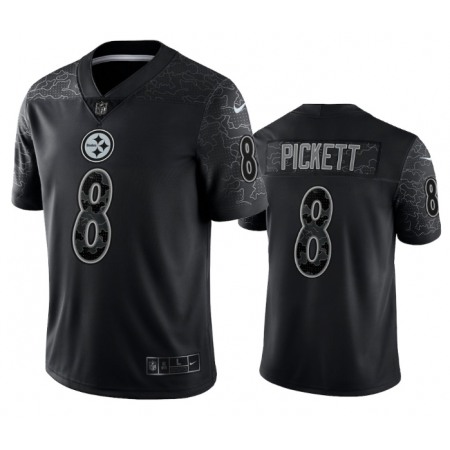 Men's Pittsburgh Steelers #8 Kenny Pickett Black Reflective Limited Stitched Jersey