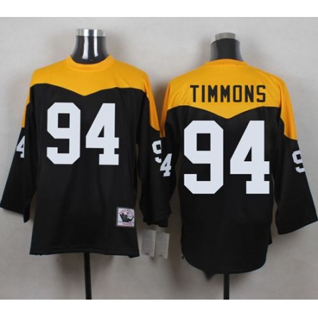 Mitchell And Ness 1967 Steelers #94 Lawrence Timmons Black/Yelllow Throwback Men's Stitched NFL Jersey