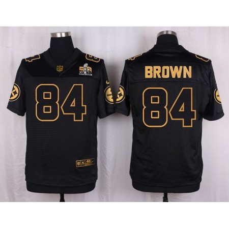 Nike Steelers #84 Antonio Brown Black Men's Stitched NFL Elite Pro Line Gold Collection Jersey