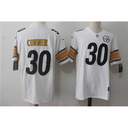 Men's Nike Pittsburgh Steelers #30 James Conner White Stitched NFL Vapor Untouchable Limited Jersey