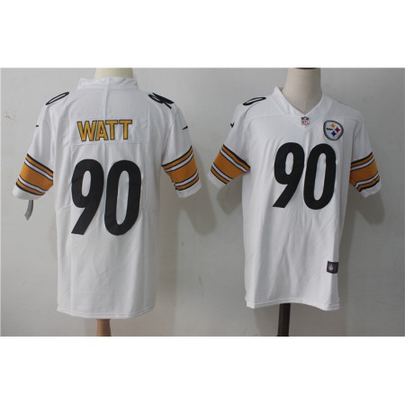 Men's Nike Pittsburgh Steelers #90 T. J. Watt White Stitched NFL Vapor Untouchable Limited Jersey