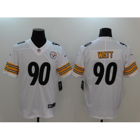 Men's Pisttsburgn Steelers #90 T.J. Watt White Vapor Untouchable Player Limited Jersey