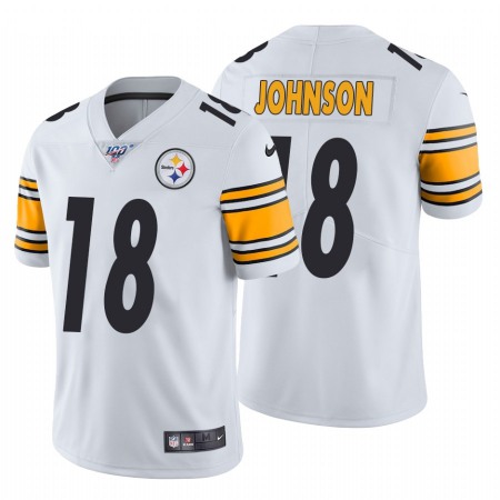 Men's Pittsburgh Steelers #18 Diontae Johnson 2019 100th Season White Vapor Untouchable Limited Stitched NFL Jersey