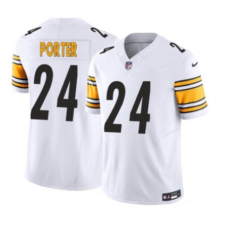 Men's Pittsburgh Steelers #24 Joey Porter Jr. White 2023 F.U.S.E. Vapor Untouchable Limited Stitched Jersey