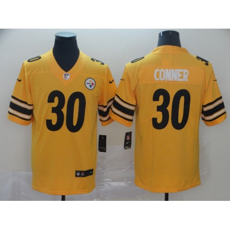 Men's Pittsburgh Steelers #30 James Conner 2019 Gold Inverted Legend Stitched NFL Jersey