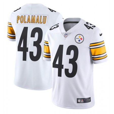 Men's Pittsburgh Steelers #43 Troy Polamalu White Vapor Untouchable Limited Stitched Jersey