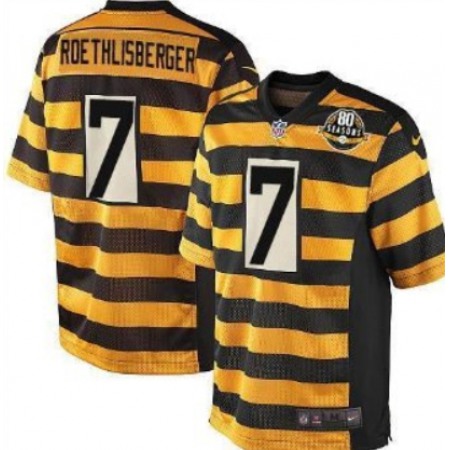 Men's Pittsburgh Steelers #7 Ben Roethlisberger bumblebee Stripe Jersey
