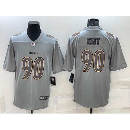 Men's Pittsburgh Steelers #90 T.J. Watt Grey Atmosphere Fashion Stitched Jersey