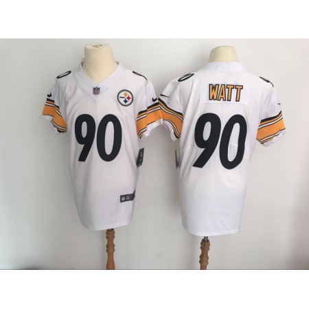 Men's Pittsburgh Steelers #90 T.J. Watt White Vapor Untouchable Elite Stitched NFL Jersey