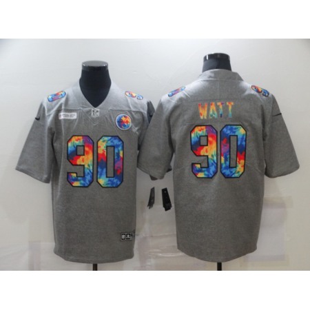 Men's Pittsburgh Steelers #90 T. J. Watt 2020 Grey Crucial Catch Limited Jersey