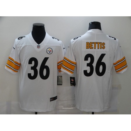 Men's Pittsburgh Steelers #36 Jerome Bettis White Vapor Stitched Jersey