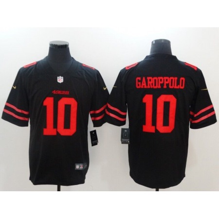 Men's Nike San Francisco 49ers #10 Jimmy Garoppolo Black Vapor Untouchable Limited Stitched NFL Jersey