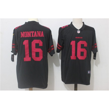 Men's Nike San Francisco 49ers #16 Joe Montana Black Alternate Stitched NFL Vapor Untouchable Limited Jersey