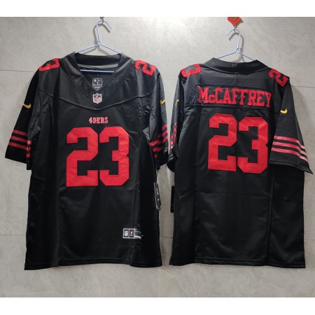 Men's San Francisco 49ers #23 Christian McCaffrey Black 2023 F.U.S.E. Vapor Untouchable Limited Stitched Football Jersey
