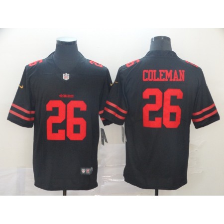 Men's San Francisco 49ers #26 Tevin Coleman Black Vapor Untouchable Limited Stitched NFL Jersey