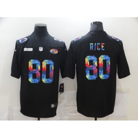 Men's San Francisco 49ers #80 Jerry Rice 2020 Black Crucial Catch Limited Stitched Jersey