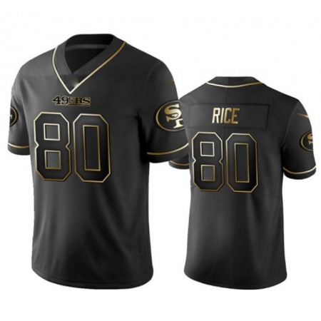 Men's San Francisco 49ers #80 Jerry Rice Black Gold Stitched Jersey